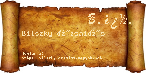 Bilszky Ézsaiás névjegykártya